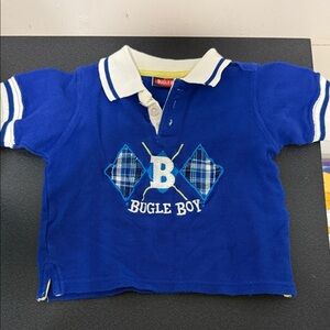 Bugle Boy Kids Polo with Blue and White Accents vintage 90’s y2k